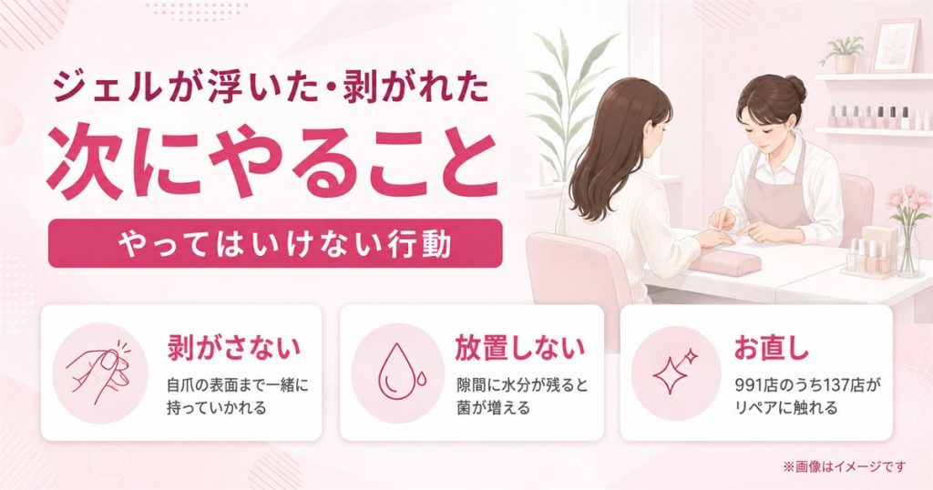 ジェルネイルが浮いた・剥がれたときの対処法とやってはいけないこと