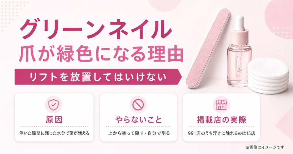 グリーンネイルとは？原因と、リフトを放置してはいけない理由
