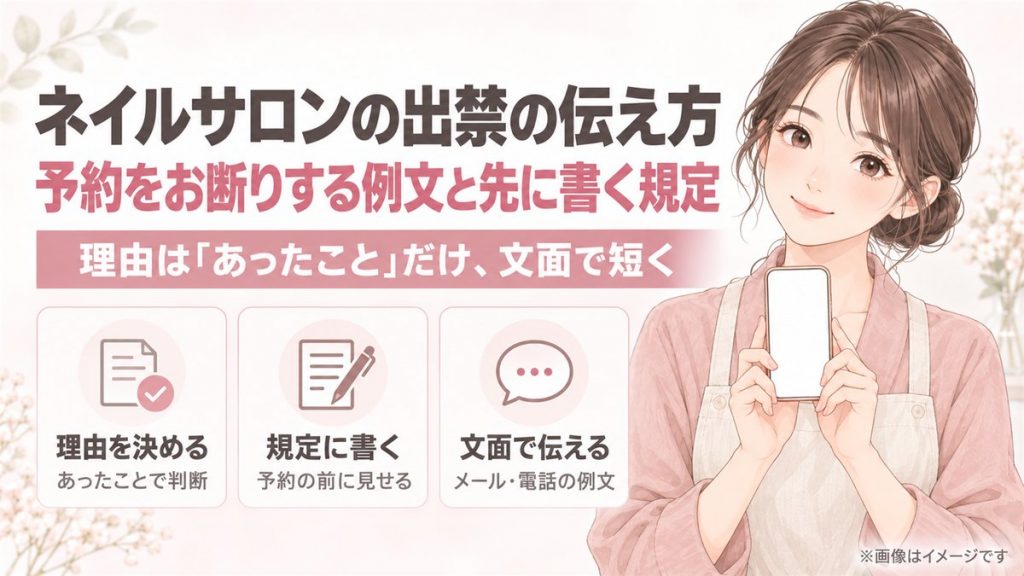 ネイルサロンの出禁の伝え方｜予約をお断りする例文と先に書く規定