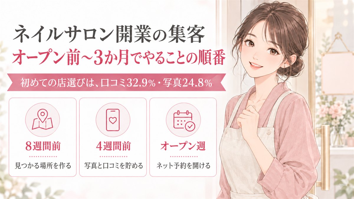ネイルサロン開業の集客｜オープン前〜3か月でやることの順番