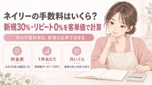 ネイリーの手数料はいくら？新規30%・リピート0%を客単価で計算