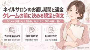 ネイルサロンのお直し期間と返金｜クレームの前に決める規定と例文