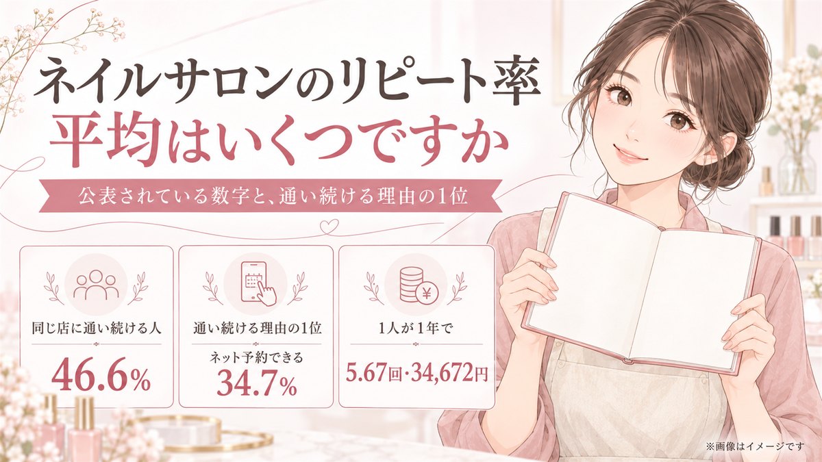 ネイルサロンのリピート率｜平均の代わりになる数字と、通い続ける理由の1位