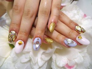 ゴールドホイル×ラベンダーのニュアンス×星モチーフ