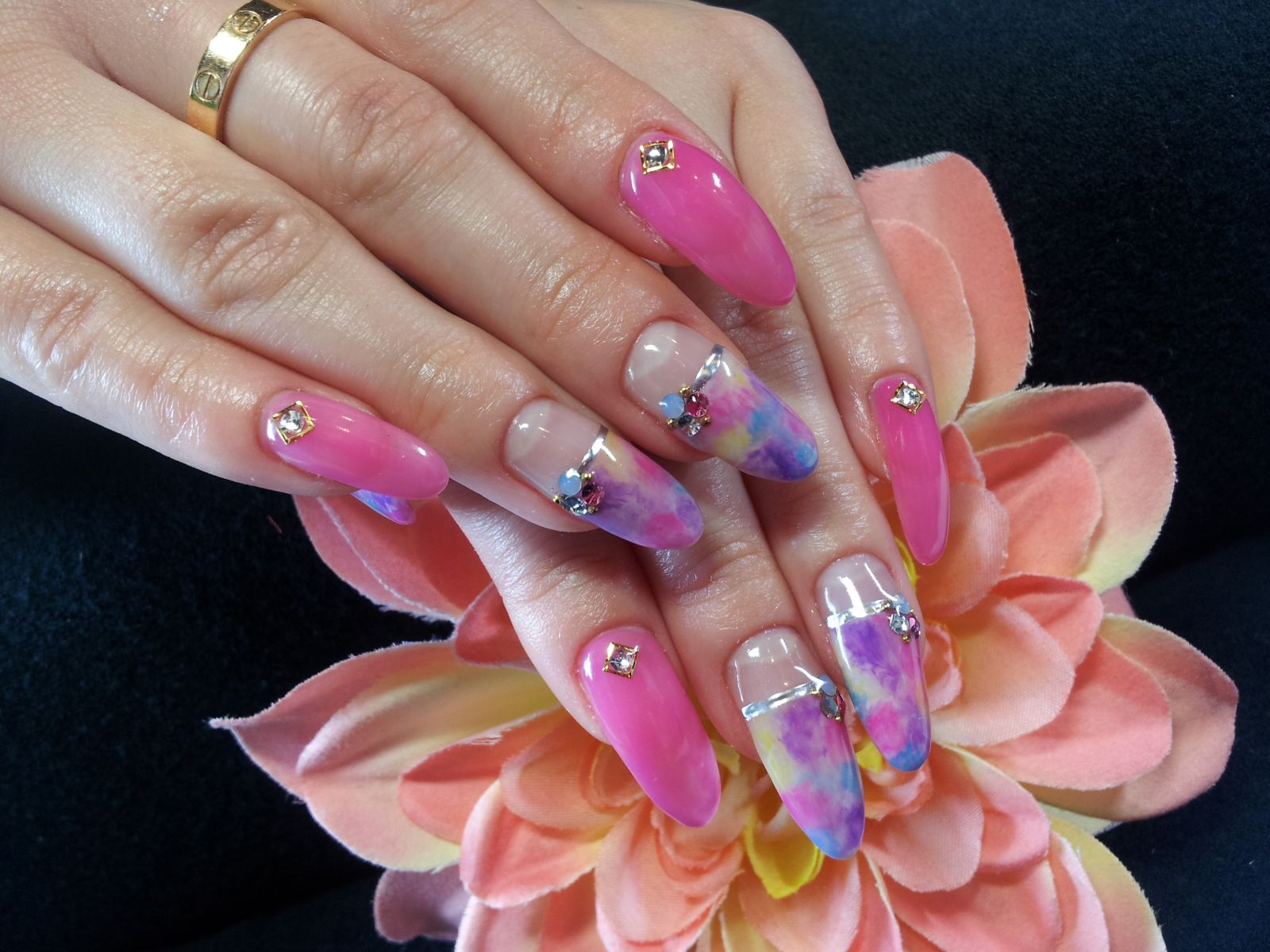 タイダイ柄ネイル☆