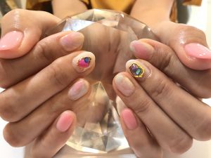 ニュアンス×天然石ネイル