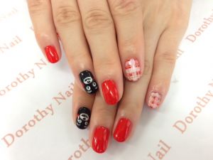 ギンガムチェックネイル