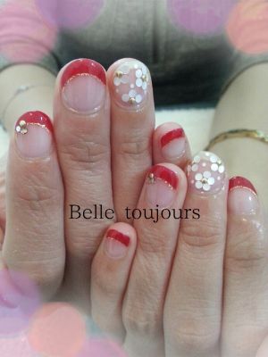 お花フレンチネイル