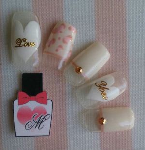 ハート×ヒョウ柄ネイル