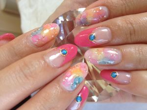 たらしこみフラワーネイル