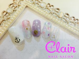 4月定額★グリッター マーメイドネイル