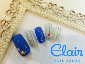 4月定額★ストライプネイル