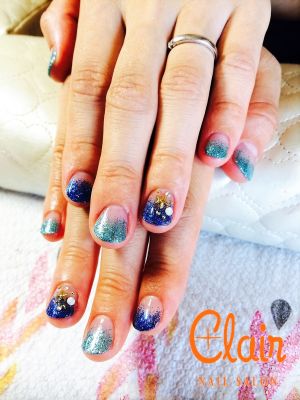 ラメグラデーション★沖縄海ブルーネイル