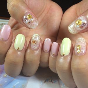 シェル・ヒトデパーツで夏ネイル
