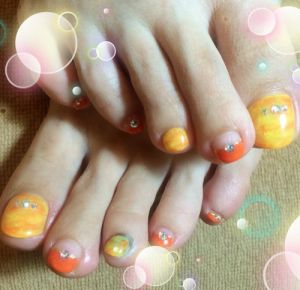 ビタミンカラー★マーブルネイル