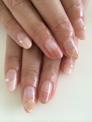 ハンド定額　ベージュチェック
