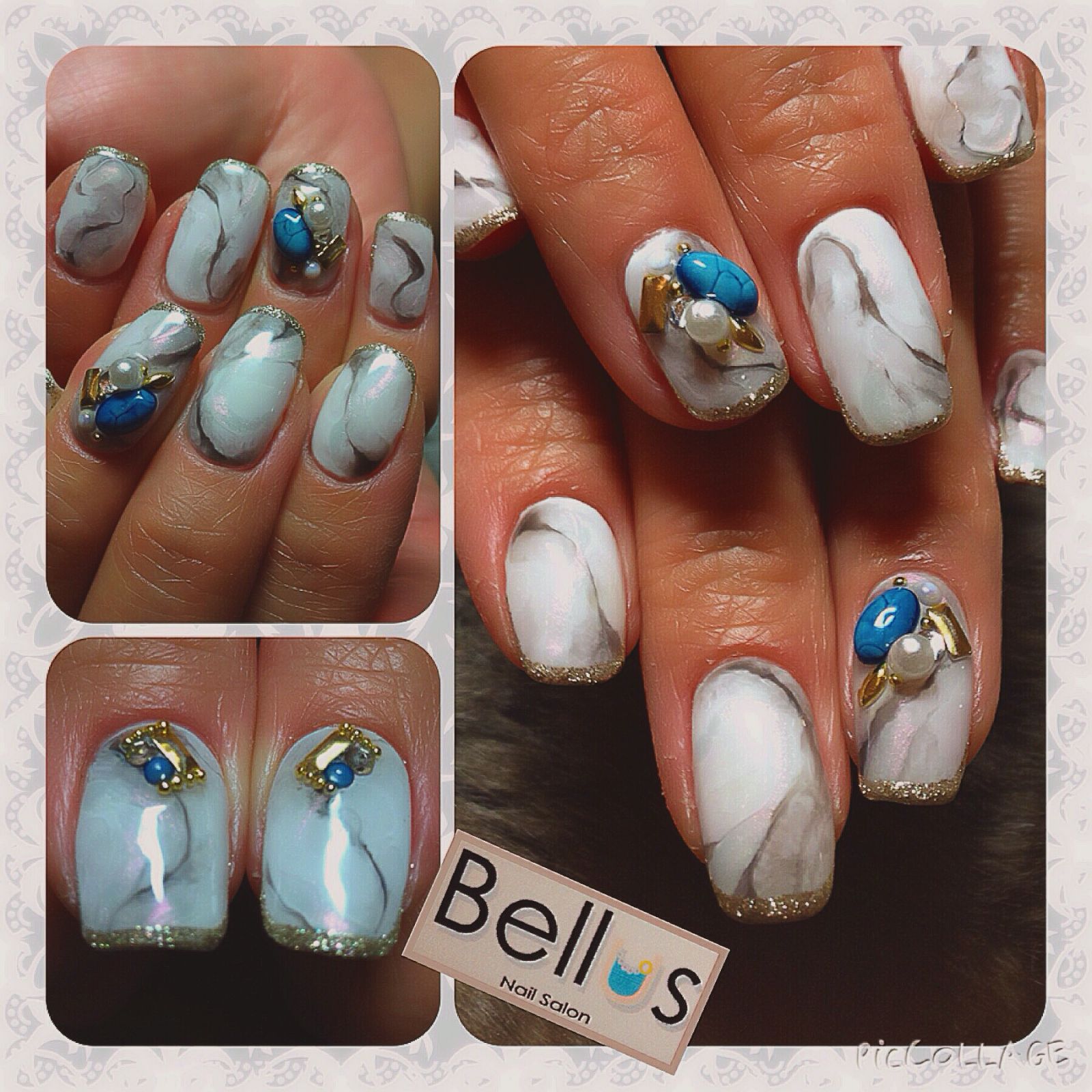 大理石風 ネイルサロン Bellus Nail Salonのネイルカタログ