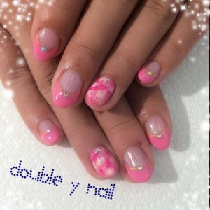 ピンクでふんわり春ネイル☆