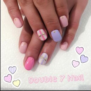 パステルボーダーネイル♡