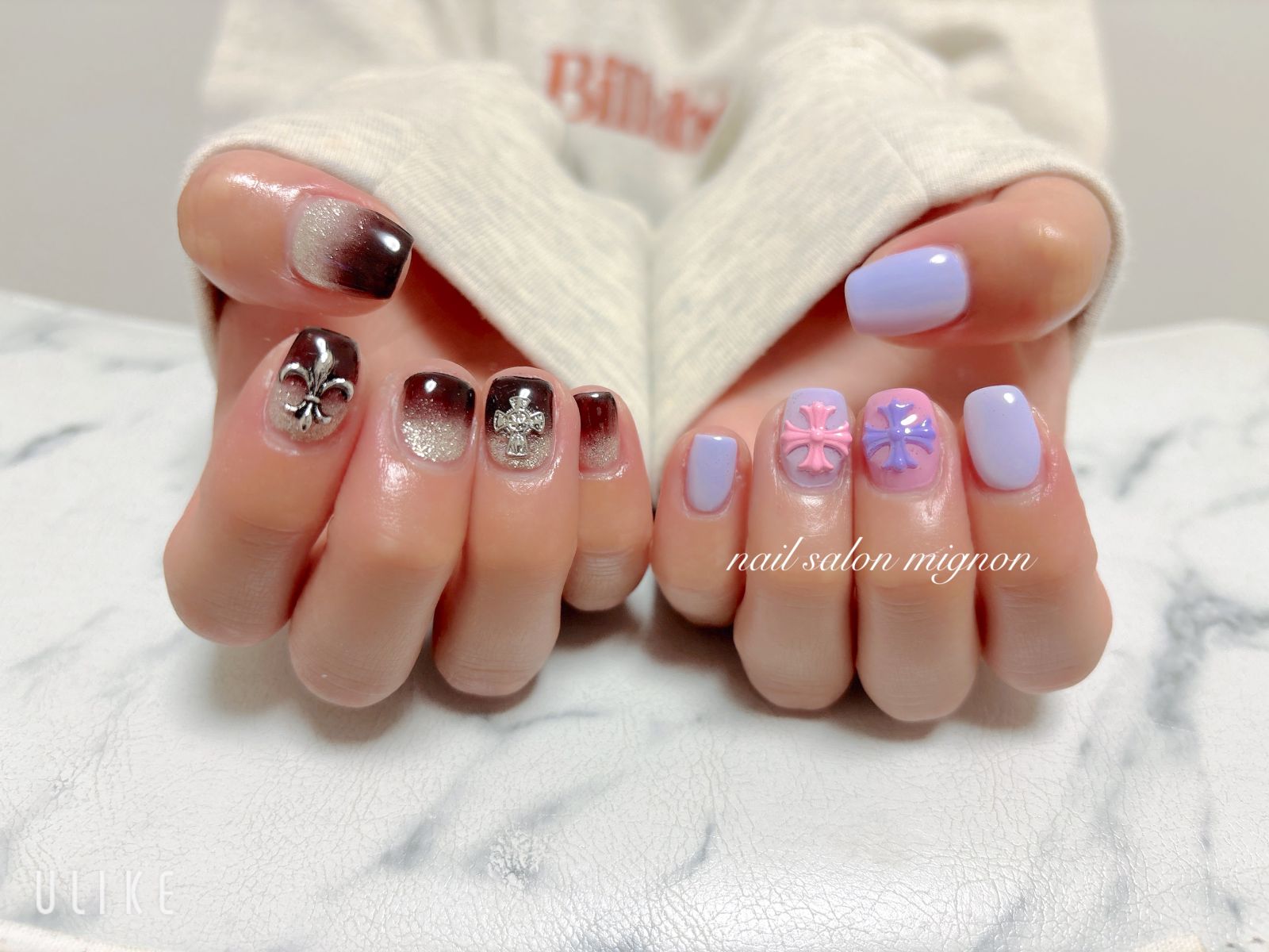 クロム風秋ネイル