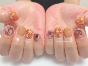 手描き紅葉