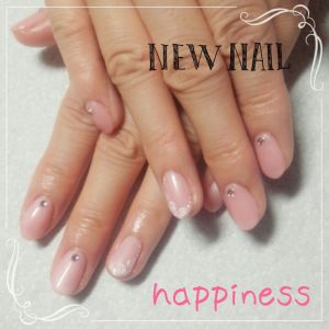 お客様ネイル『シンプルフラワーネイル』
