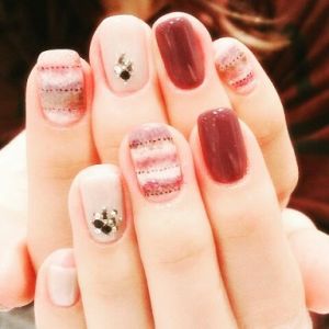 秋　柄ネイル　モヘア　ニット　ベルト　ネ