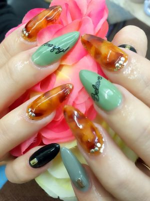 スカルプ➕べっ甲で秋ネイル