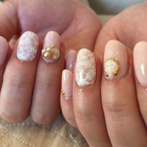 【ジェル】手描きレースネイル