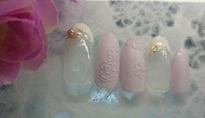 お花ネイル（淡いラベンダー）