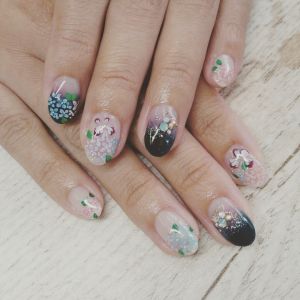 ハンド・ジェルネイル　紫陽花