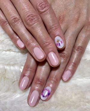 押し花シンプルネイル