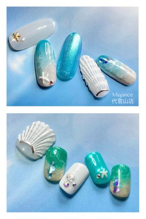 貝殻・人魚の鱗・ビーチネイル
