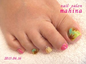 夏色ヤシの木ネイル☆（フットジェル）