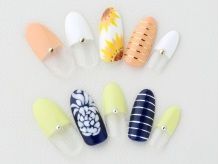 ひまわりとパイナップルの夏デザイン見本チップ