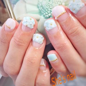 爽やか3Dお花ネイル