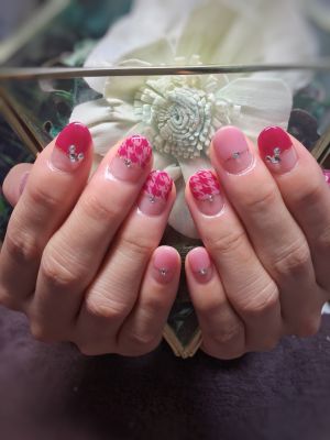 可愛い千鳥柄ネイル