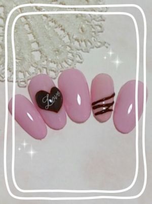 バレンタインネイル