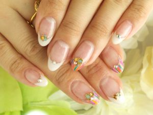 フレンチ×ストライプアート
